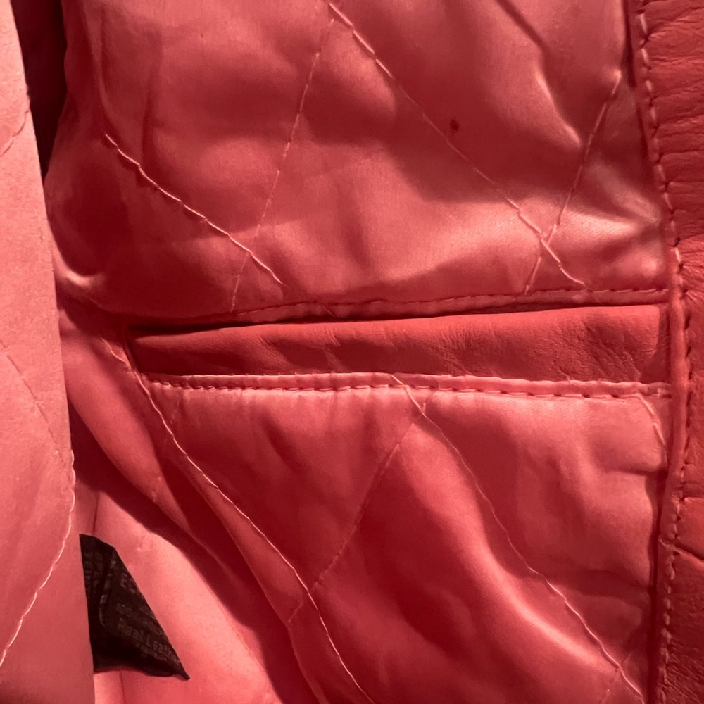 Chic Pink Kids Leather Jacket - Picture 6 of 9